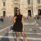 High Waist Mini Dress for Women – Summer Short Sleeve Bodycon Club Party Dress - Sexy A-Line Fit and Flare Style