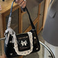Sweet Spring - Summer PU Leather Handbags: Y2K Lace - Trimmed Bowknot Underarm Bags for Women