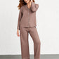 Leisure Women's Long Sleeve Top And Pants Pajama Set