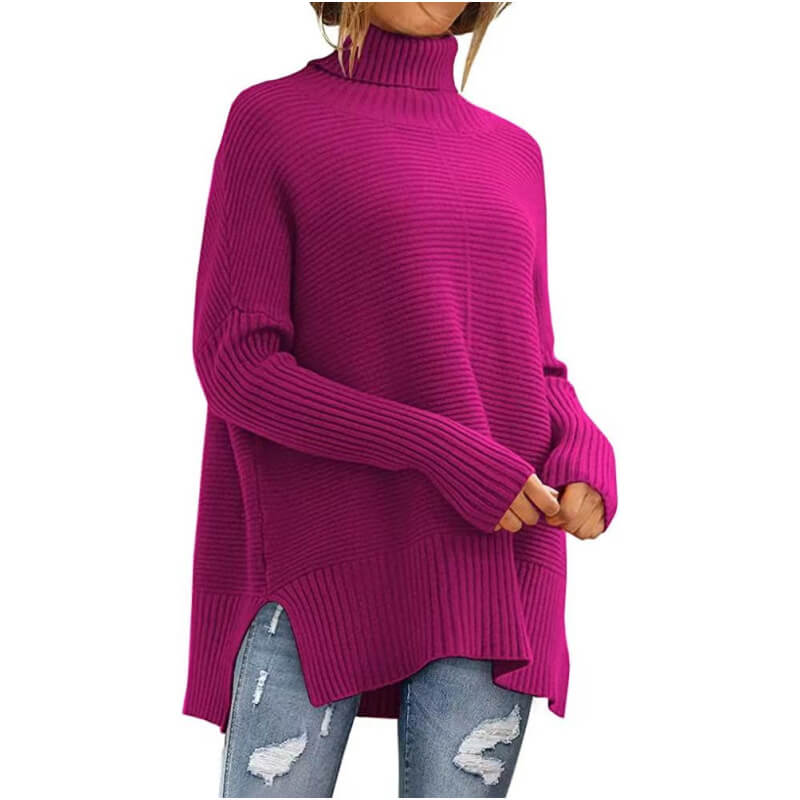 Autumn and Winter High Neck Bat Sleeve Knit