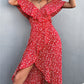 2025 Women's Summer Floral Maxi Dress with Lotus Leaf Sleeves, Sexy Backless Design with Slit - Perfect for Effortless Elegance