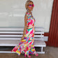 Colorful Casual Summer Dress for Women 2025 Vacation Sling Square - Neck Beach Dress