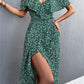 2025 Women's Summer Floral Maxi Dress with Lotus Leaf Sleeves, Sexy Backless Design with Slit - Perfect for Effortless Elegance