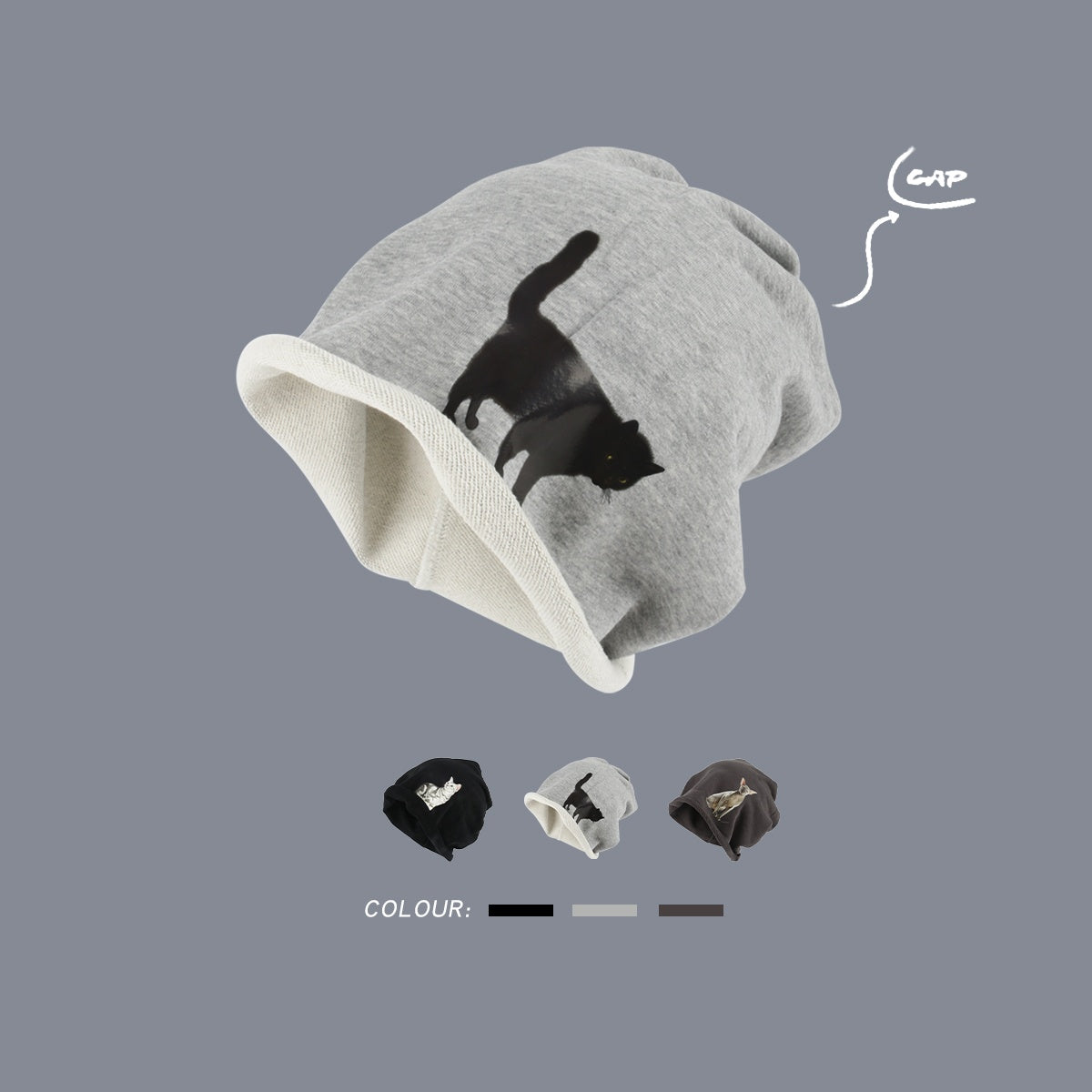 REINAREA Women’s Japanese-Style Animal-Patterned Cuffed Stretch Slouchy Beanie - Face-Slimming Balaclava