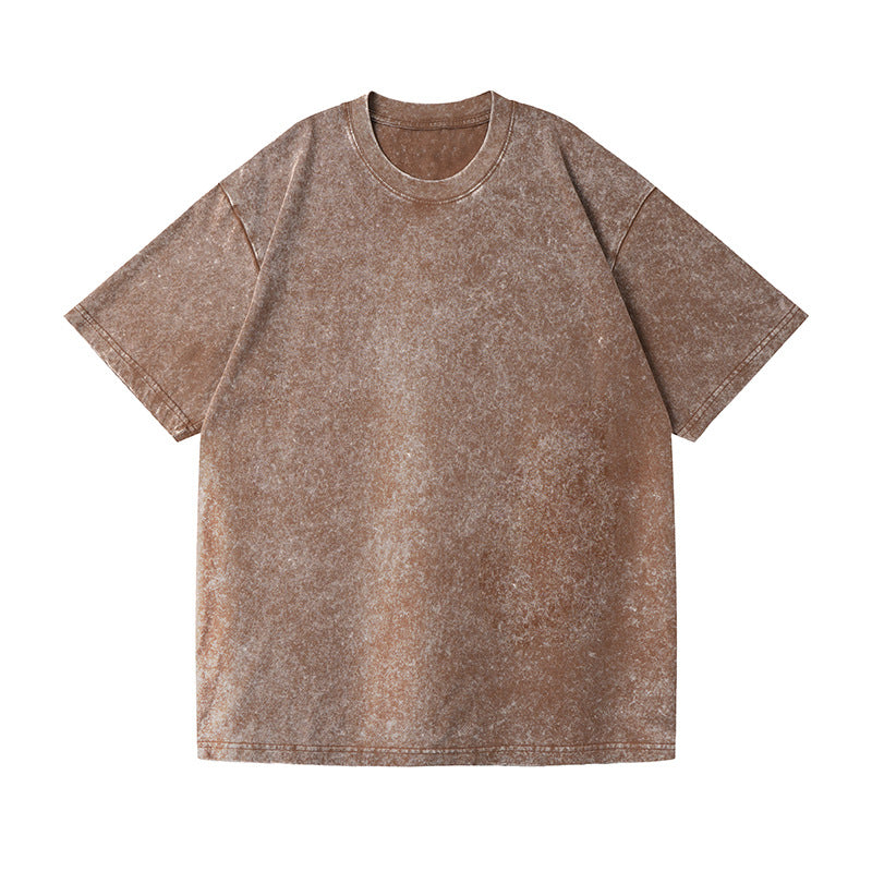 REINAREA Washed & Vintage Heavyweight 230g Cotton T-Shirt Loose Oversized Garment Washed Tee【096】