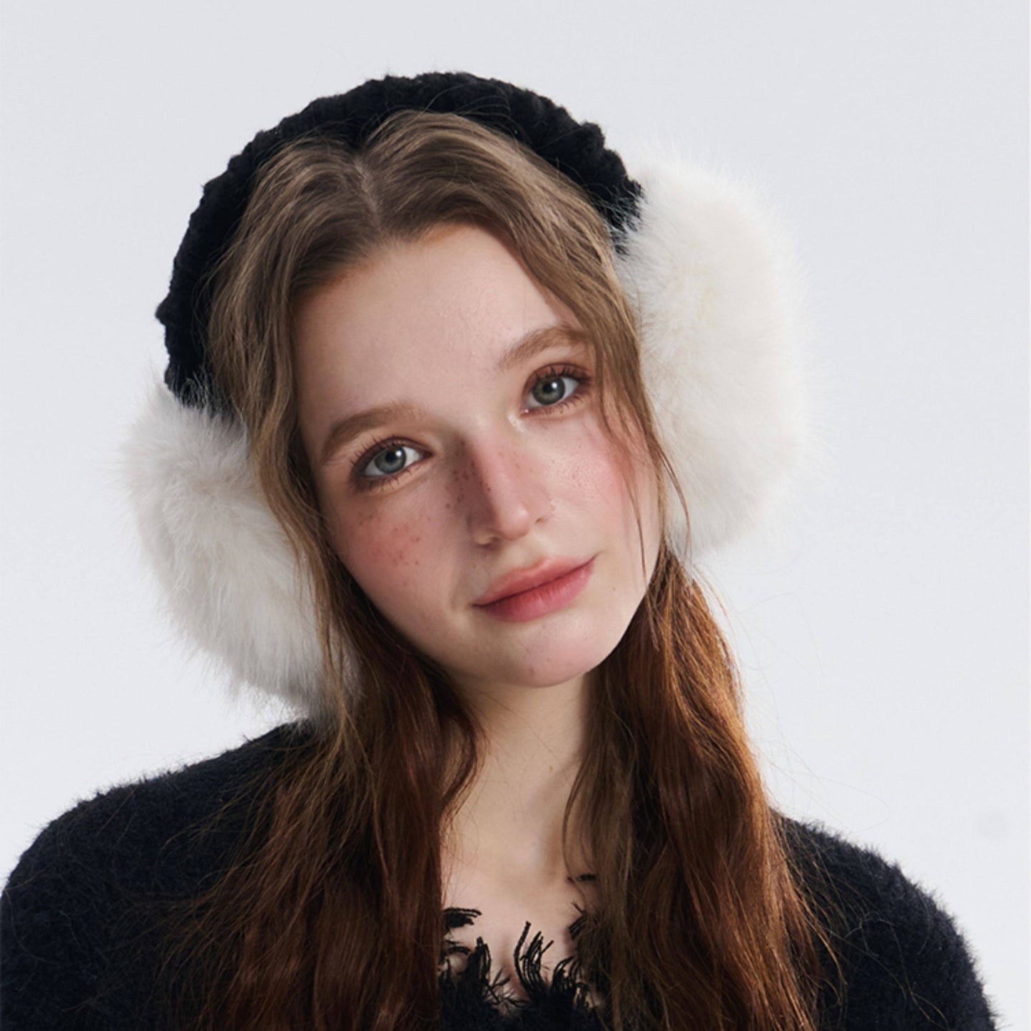 REINAREA Women's Winter Warm Earmuffs Foldable Faux Fox Fur Plush Ear Warmers