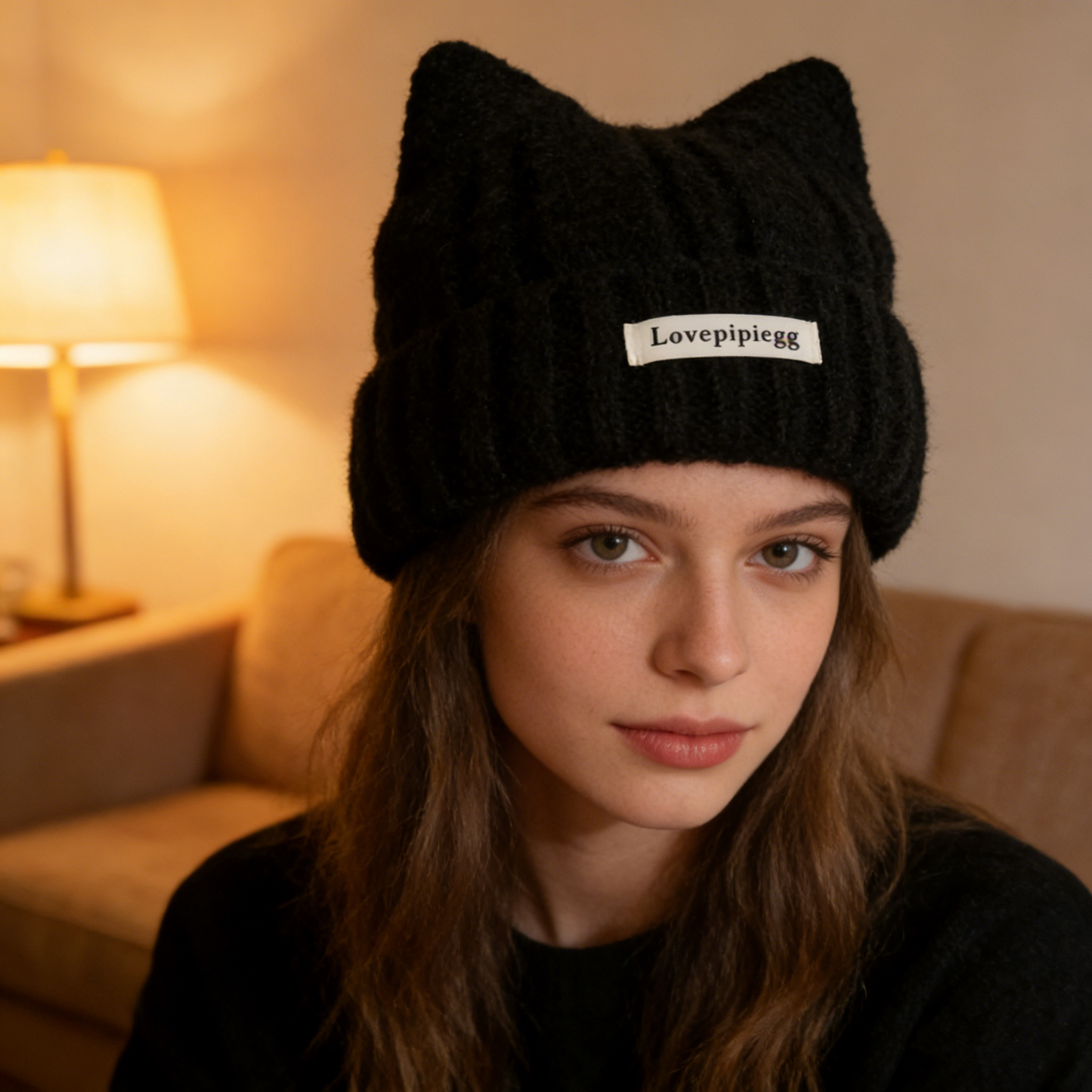 REINAREA Women's Cute Cat Ear Beanie Warm Knitted Winter Hat