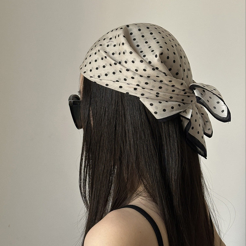 REINAREA Women’s Silk-Cotton Small Square Scarf Stylish & Elegant Decorative Headwrap, Hair Scarf & Neck Scarf【056】
