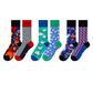 REINAREA Unisex AB Asymmetrical Mismatched Socks - Personalized Cartoon Design Mid-Calf Socks【065】