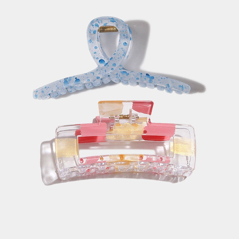 REINAREA Colorful Painted Claw Clip Minimalist Bun Jaw Clip Square Hair Accessory【103】