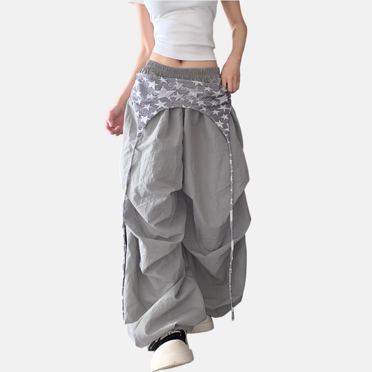 REINAREA New Spring Summer Women's Y2K Paratrooper Pants  Street Dance Wide-Leg Trousers