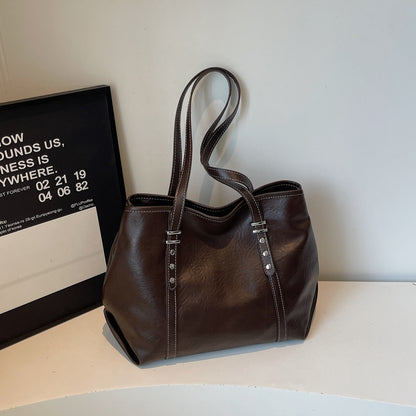 REINAREA Women's Relaxed Retro Tote Bag Large Capacity Commuter Shoulder Bag