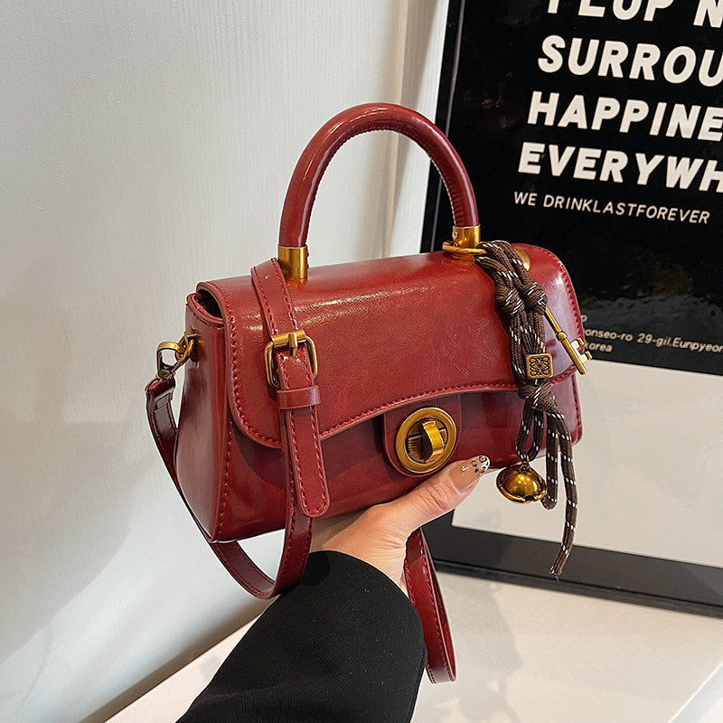 REINAREA Women's Vintage Leather Bag Stylish Crossbody Top Handle Square Bag