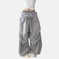 REINAREA New Spring Summer Women's Y2K Paratrooper Pants  Street Dance Wide-Leg Trousers