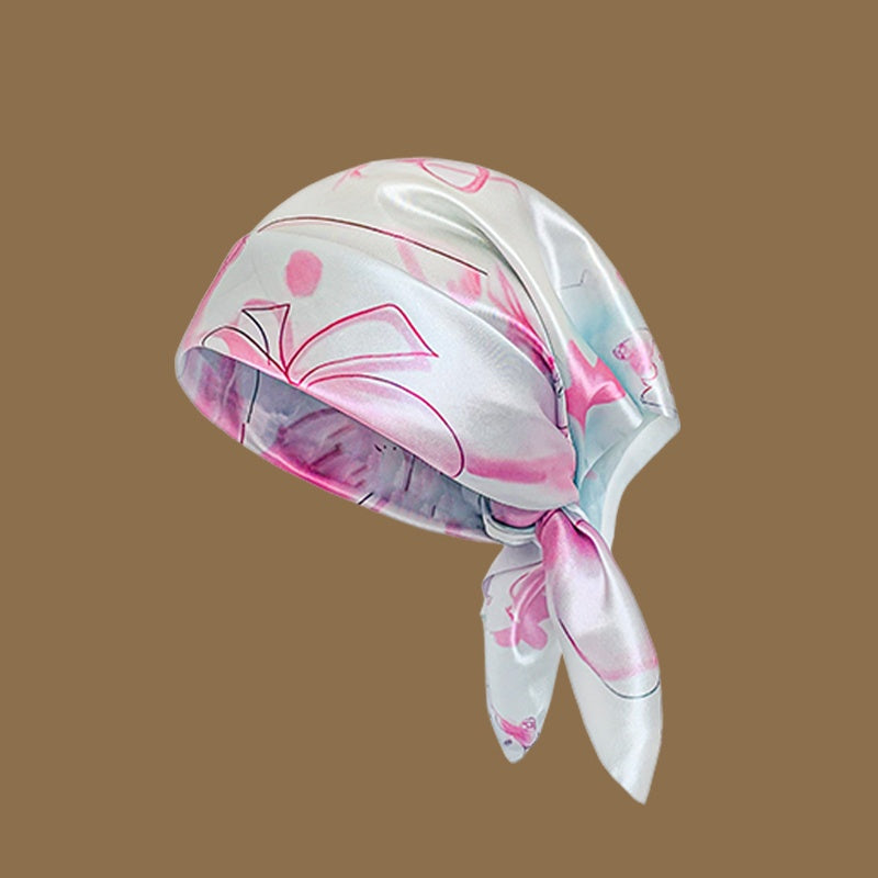 REINAREA Women’s European and American Style Head Scarf - Lightweight, Breathable Head Wrapping Silk Scarf & Triangle Scarf【057】