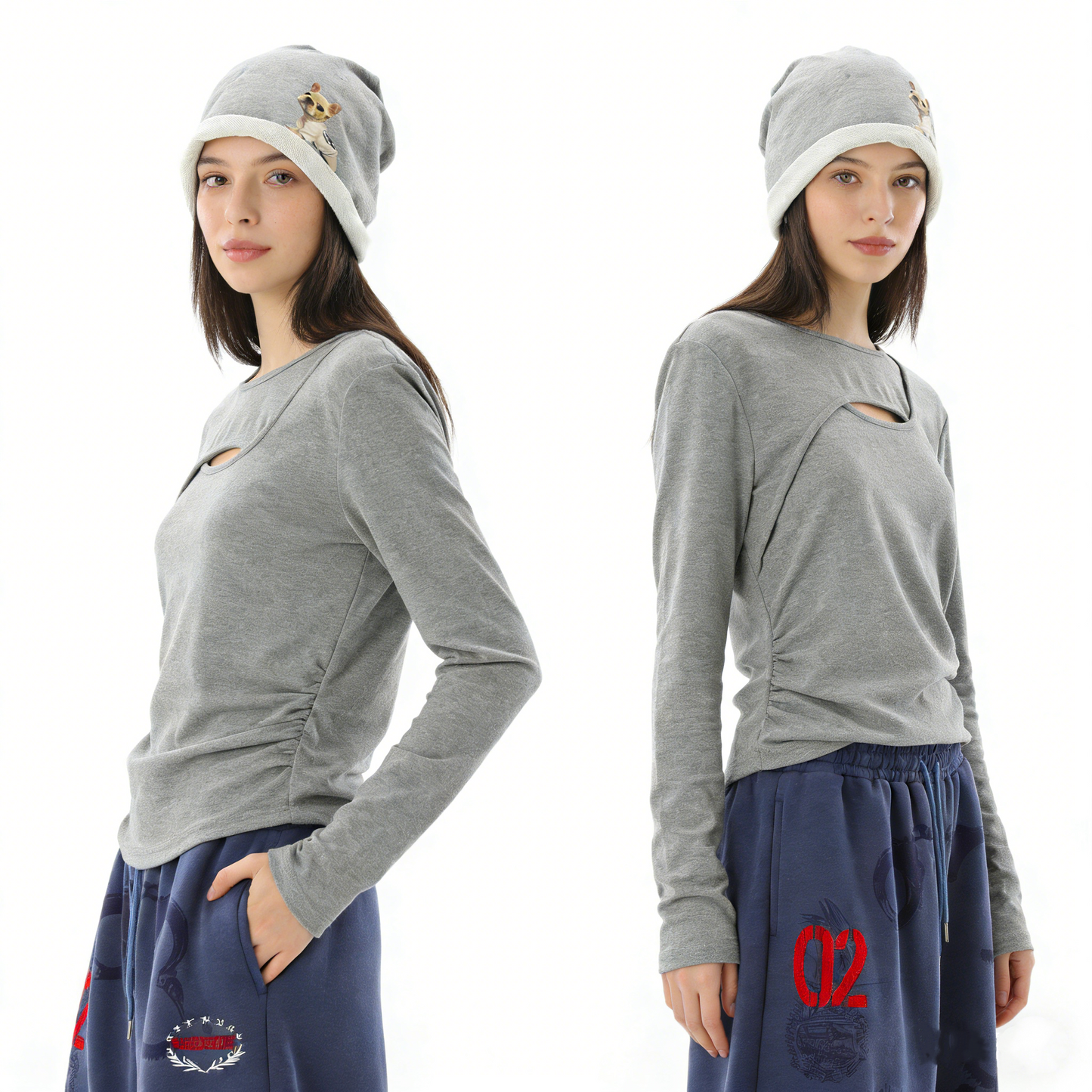 REINAREA Women’s Layering Top - Fall Winter Long Sleeve T-Shirt, Oversized Plus Size Top【108】