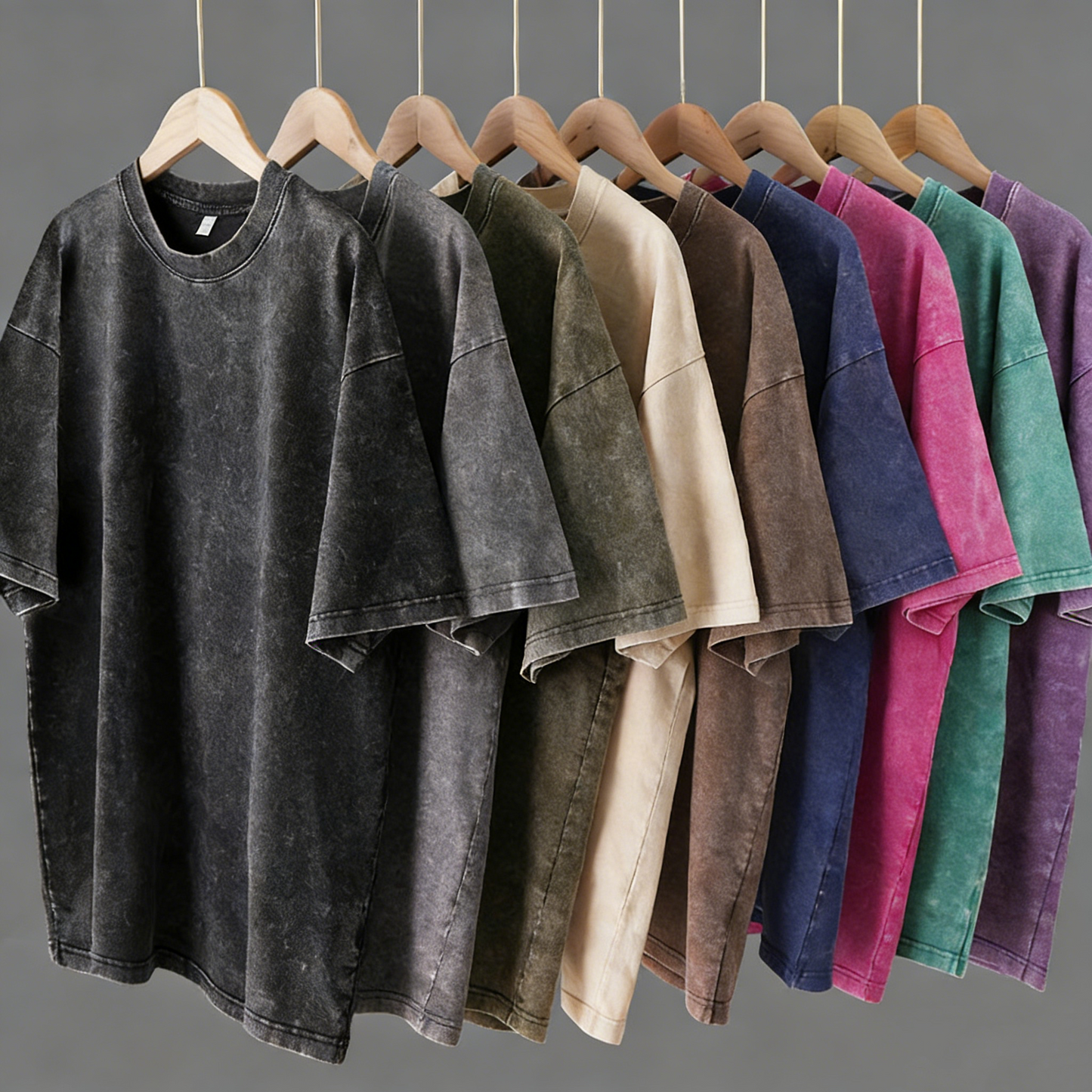 REINAREA Washed & Vintage Heavyweight 230g Cotton T-Shirt Loose Oversized Garment Washed Tee【096】