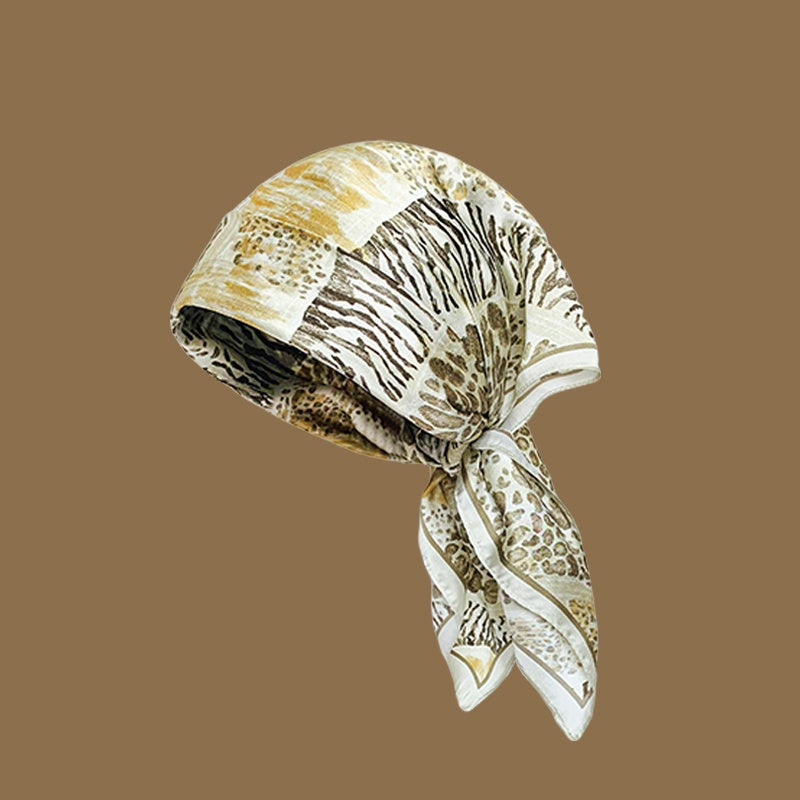 REINAREA Women’s European and American Style Head Scarf - Lightweight, Breathable Head Wrapping Silk Scarf & Triangle Scarf【057】