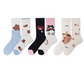 REINAREA Unisex AB Mismatched Mid-Calf Socks - Fun Cartoon Print for Trendy Daily Looks【065】