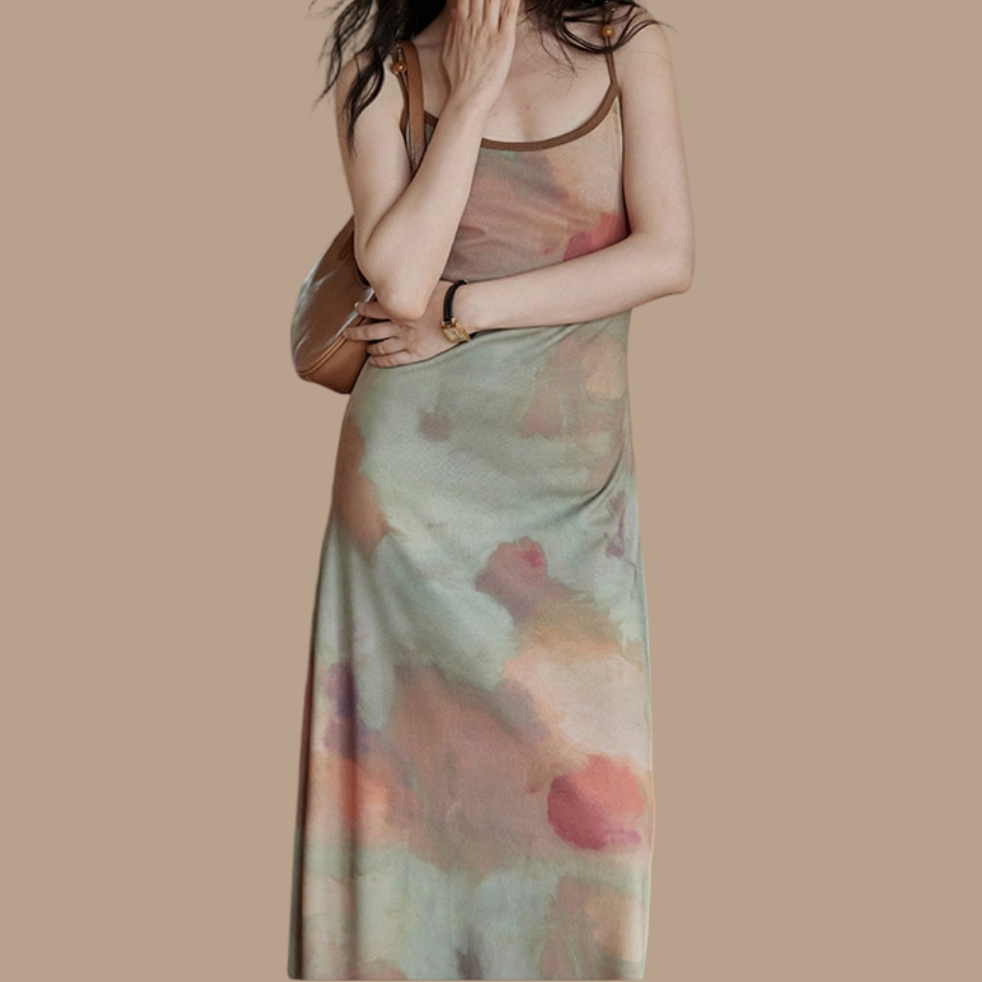 REINAREA Women's New Spring & Summer French Style Long Slip Dress