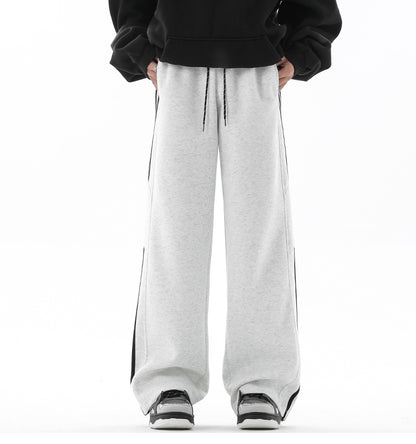 REINAREA Men’s Striped Straight-Leg Sweatpants Loose Athletic Casual Pants【031】