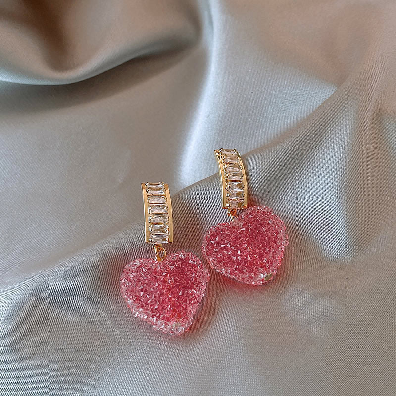 REINAREA Valentine's Day Heart Earrings: Sweet & Cute Studs for Women【104】