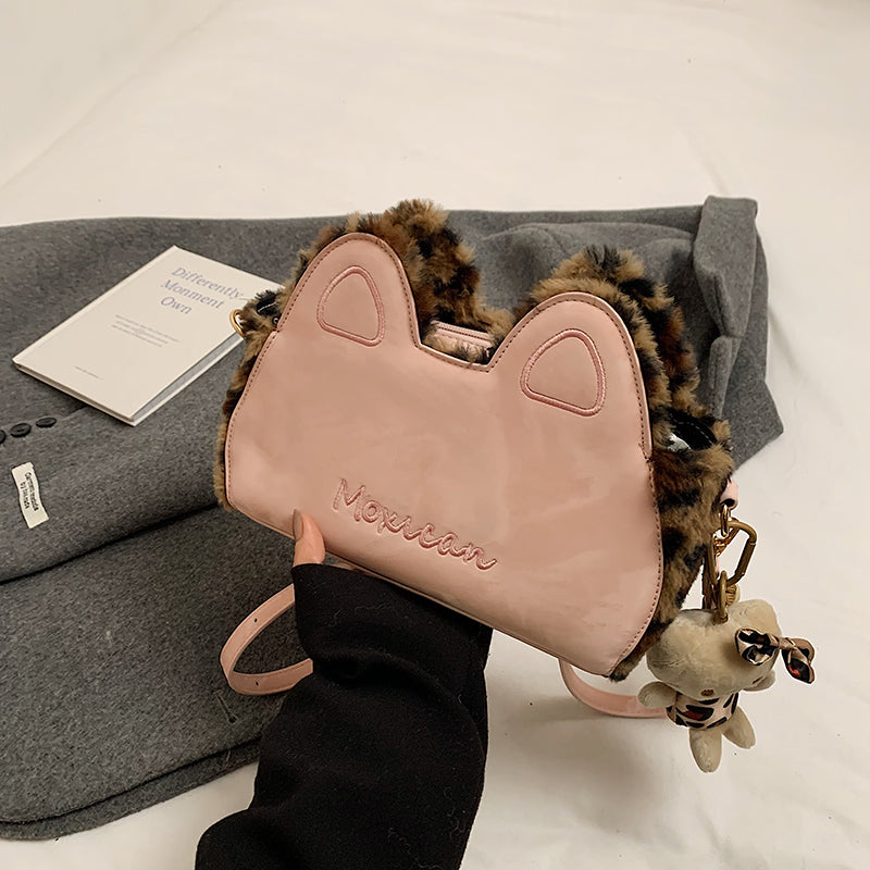 REINAREA Women’s Retro Matte Small Ear Bag Color-Block Versatile Crossbody & Shoulder Bag for Autumn and Winter【061】