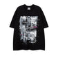 REINAREA Abstract Letter Graffiti Loose BF-Style T-Shirt Men’s Summer Casual Short-Sleeve Top