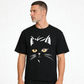 REINAREA Couples' Cat-Print Loose Cotton Short-Sleeve T-Shirt for Men & Women