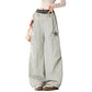 REINAREA New Spring Summer Curved Casual Trousers Women's Double Waistband Paratrooper Pants