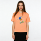 REINAREA Women’s Graffiti Skater Boy Print T-Shirt - Cotton Summer Short-Sleeve Top
