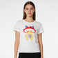 REINAREA Cartoon Mushroom Print Short-Sleeve T-Shirt - Women’s Summer American-Style Regular Fit Cropped Top