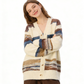 REINAREA Loose Striped Knitted Cardigan Women Casual Knit Sweater