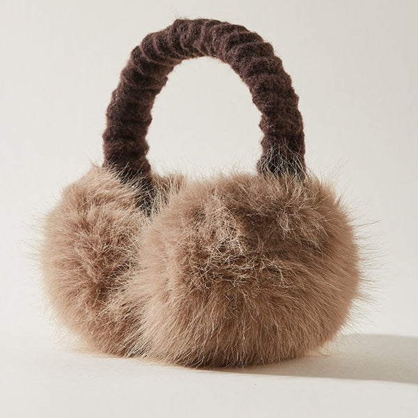 REINAREA Women's Winter Warm Earmuffs Foldable Faux Fox Fur Plush Ear Warmers