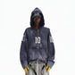 REINAREA Unisex Loose Zip-Up Hoodie Jacket Digital print hooded sweatshirt