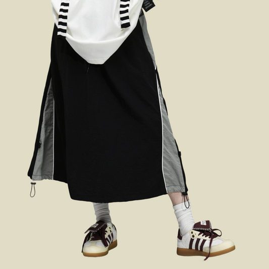 REINAREA New Spring Summer Women's Cargo Skirt  Loose A-line Midi Skirt