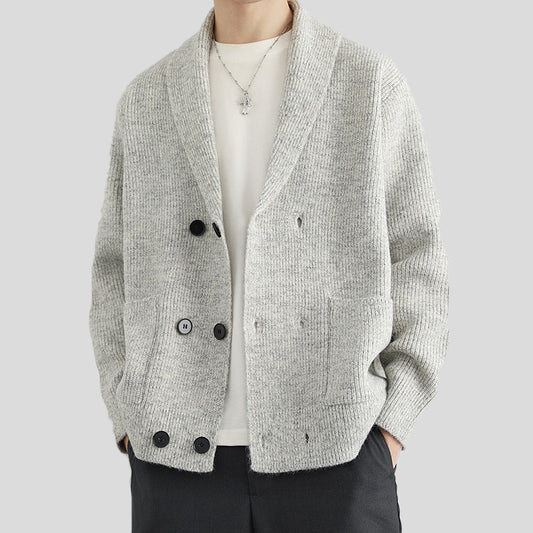 REINAREA Vintage Premium Men's Jacket - V-neck Button Design Loose Fit Outerwear