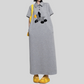 REINAREA New Spring & Summer Printed Lapel Dress Women Loose Straight Long Dress