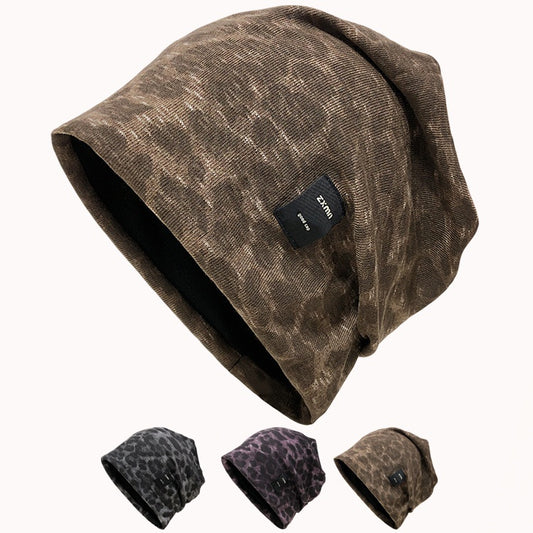 REINAREA Women’s Fashion Knitted Cotton Beanie Slouchy Hat - Leopard Print Winter & Autumn Cold Hat