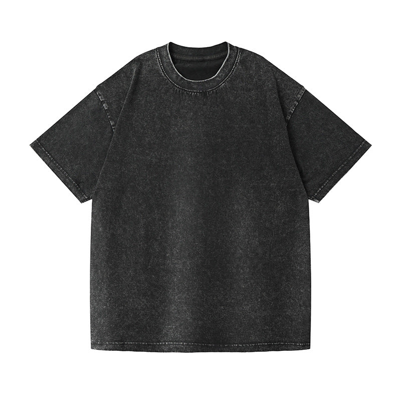REINAREA Washed & Vintage Heavyweight 230g Cotton T-Shirt Loose Oversized Garment Washed Tee【096】