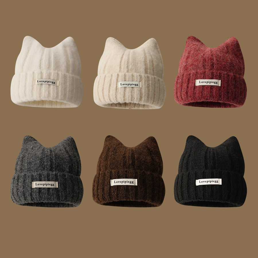 REINAREA Women's Cute Cat Ear Beanie Warm Knitted Winter Hat