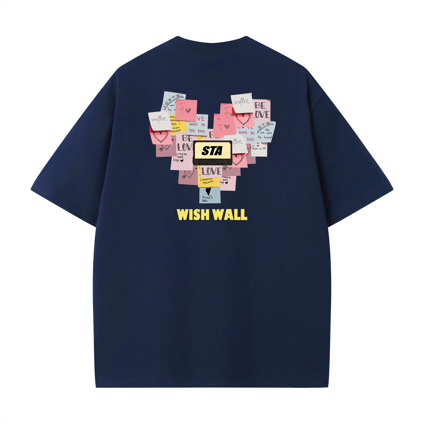 REINAREA Unisex Vintage Heavyweight T-Shirt Printed Cotton Trendy Short-Sleeve