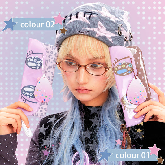REINAREA Women’s Spice Girl Style Eyewear Case, Anime Pencil Bag & Compact Sunglasses Pouch【068】