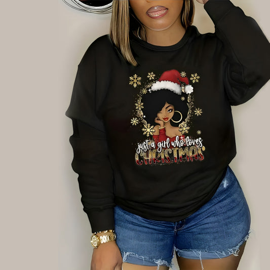 Christmas Print Drop Shoulder Sweatshirt