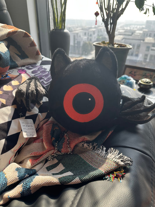 Halloween Parade Plush Crossbody Chain Bag with Glow in the Dark Eye, Perfect for Cosplay Events and Halloween Parties（20×20cm）