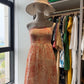REINAREA Boho Strapless Tube Dress - Floral Print Sundress for Women, Sexy Off-Shoulder Ruffle Beach Cover Up in Pink