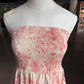 REINAREA Boho Strapless Tube Dress - Floral Print Sundress for Women, Sexy Off-Shoulder Ruffle Beach Cover Up in Pink