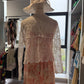 REINAREA Boho Strapless Tube Dress - Floral Print Sundress for Women, Sexy Off-Shoulder Ruffle Beach Cover Up in Pink