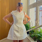 High Waist Mini Dress for Women – Summer Short Sleeve Bodycon Club Party Dress - Sexy A-Line Fit and Flare Style