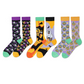 REINAREA Unisex AB Mismatched Mid-Calf Socks - Fun Cartoon Print for Trendy Daily Looks【065】